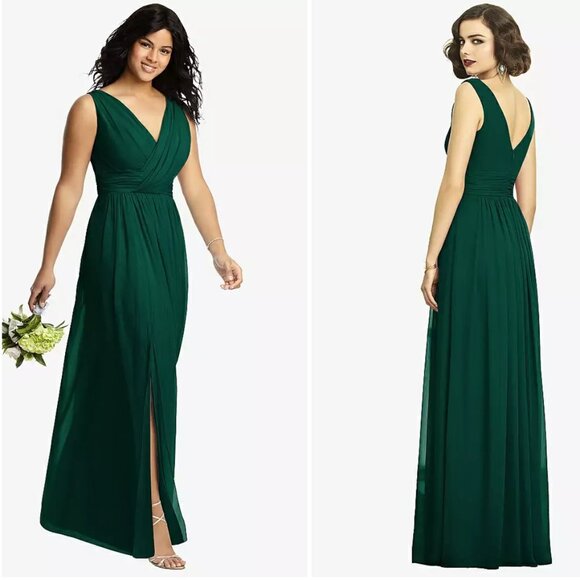 Size 0 - DESSY COLLECTION - Sleeveless Chiffon Maxi Dress Green NEW $273 - Picture 2 of 11